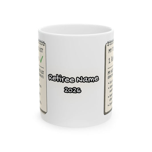 Personalized Retiree Name 2026 Fun Mug Gift for Coworkers