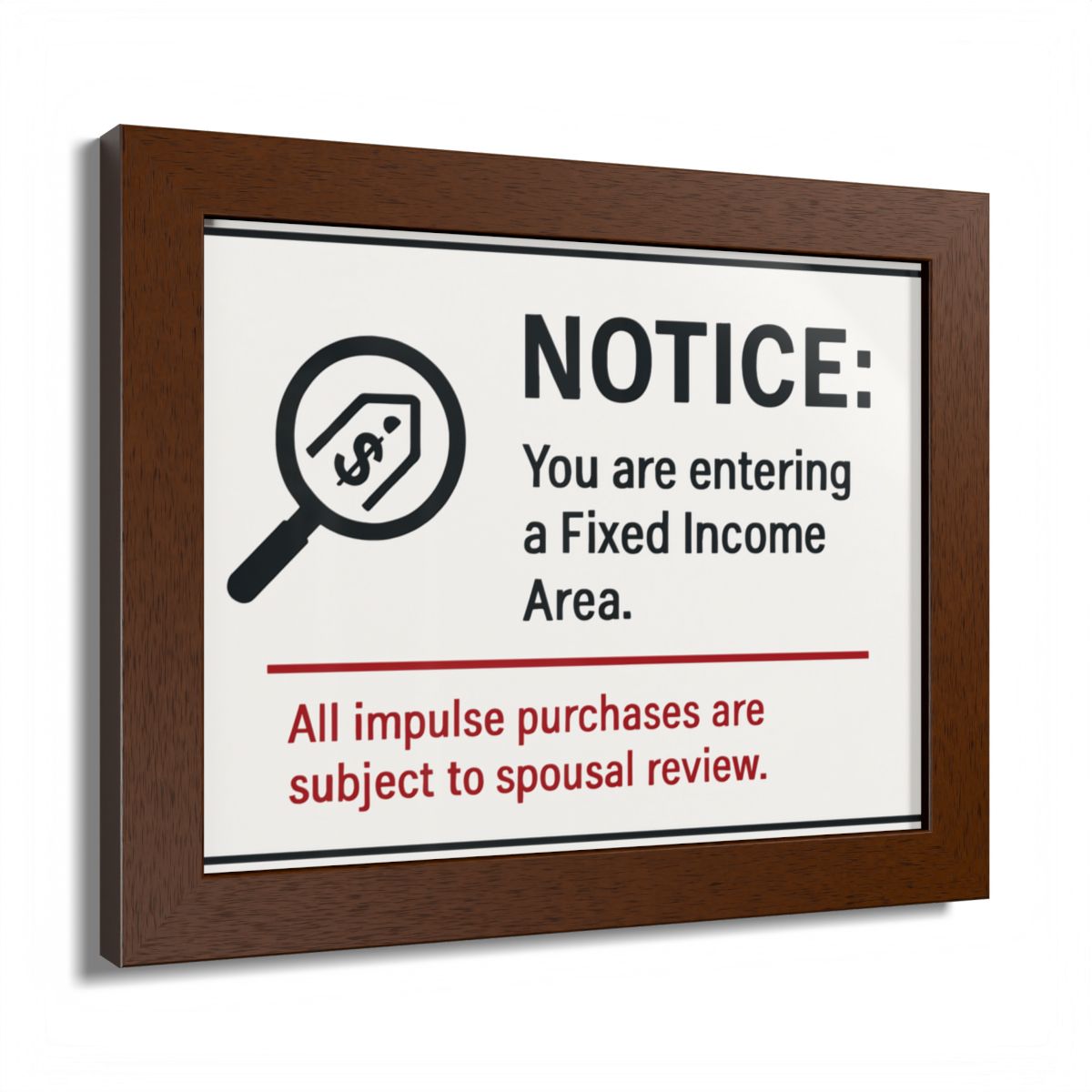 Fixed Income Area Impulse Purchases Spousal Review Framed Art Posters - Retiree Gifts Retirement Party