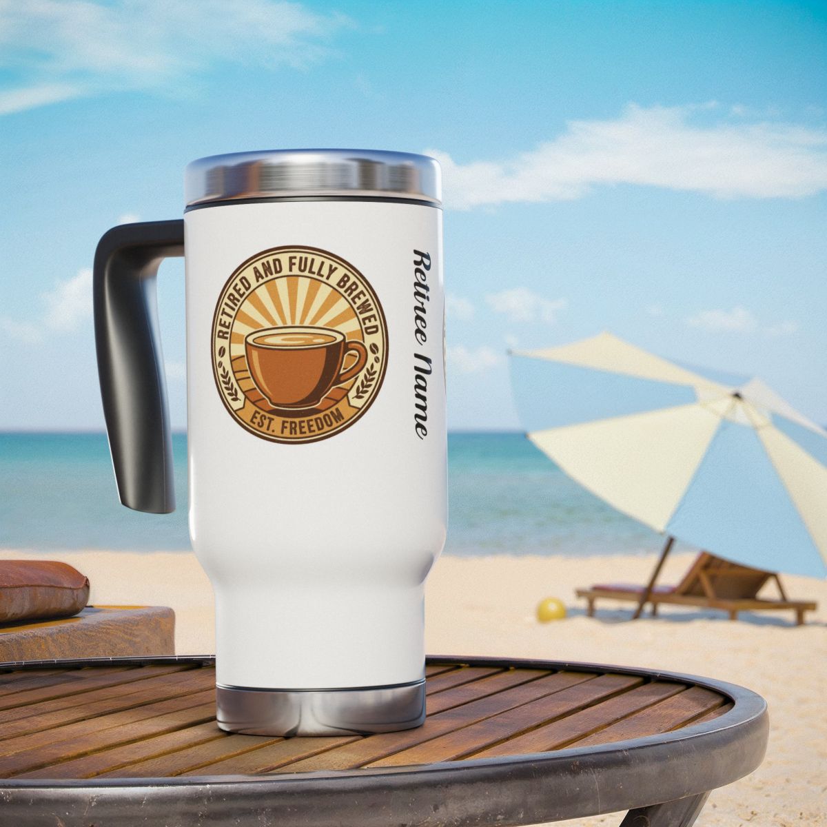 Retired and Fully Brewed Travel Mug for Coffee Lovers