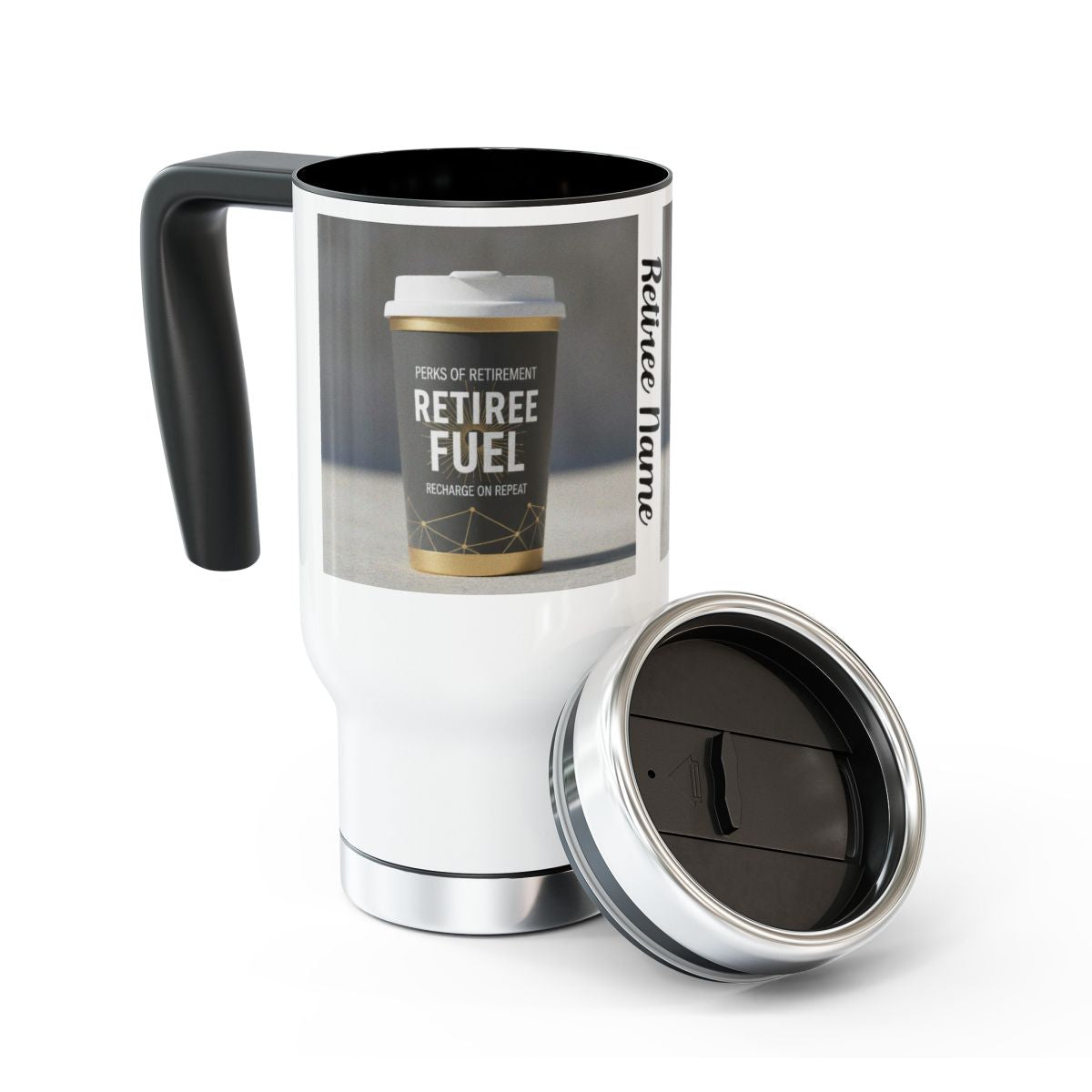 Energetic Retiree Fuel Travel Mug for Work and Play