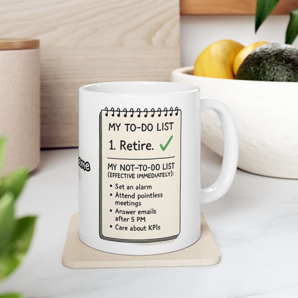 Funny Retirement Mug with Humorous To-Do List Design