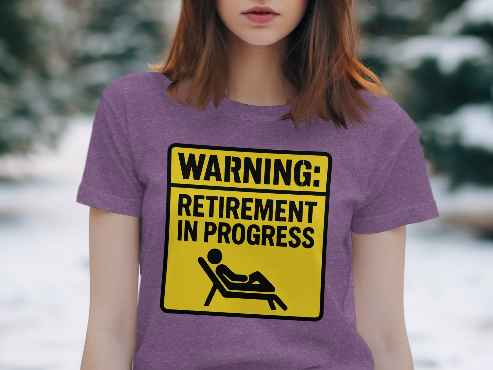 Warning Retirement in Progress | Dark Heaterh Color Bella T-Shirts - Retiree Gifts Retirement Party