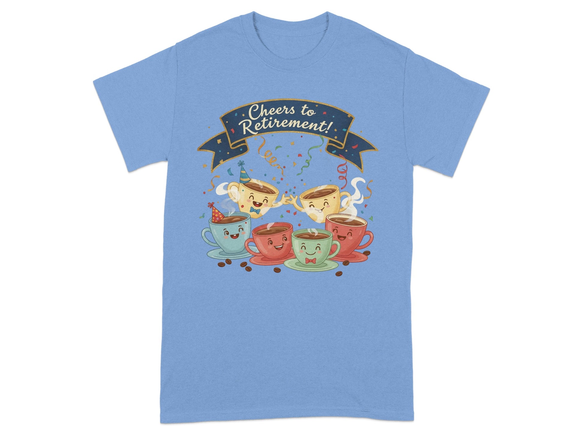 Cheers to Retirement Coffee Cups Design T-shirt