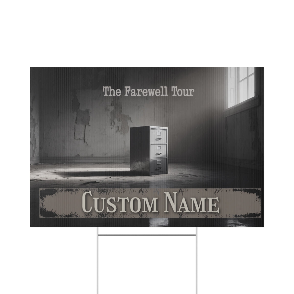 The Farewell Tour Room Scene Image Style Vinyl Banner or Yard Sign - Retiree Gifts Retirement Party