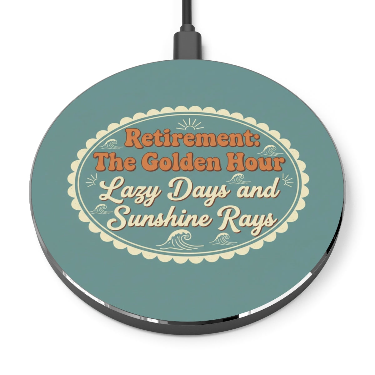 Retirement The Golden Hour Lazy Days Sunshine Rays | Perfect Retirement Gift | Customize Personalized Phone Stand or Phone Charger - Retiree Gifts Retirement Party