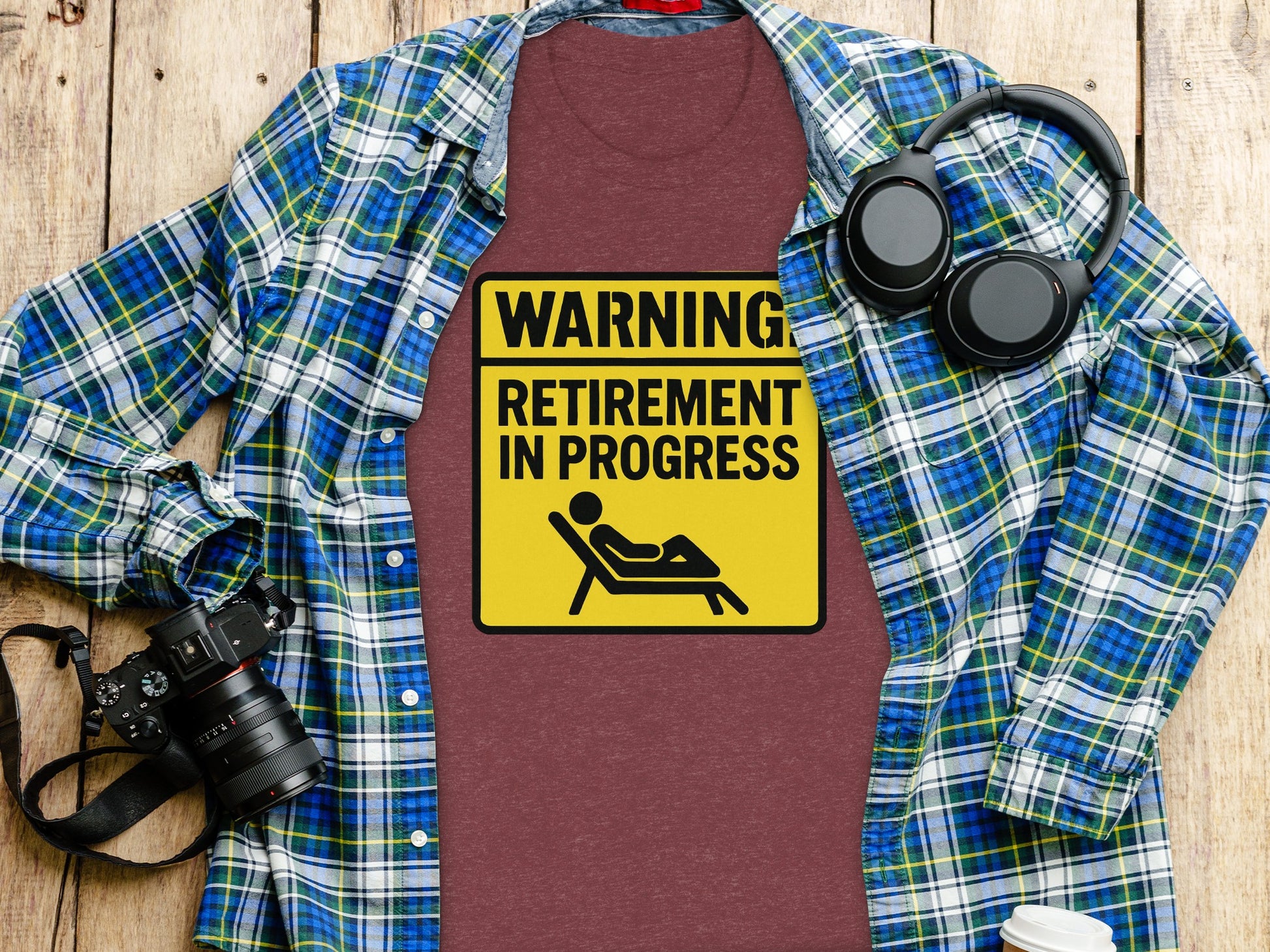 Warning Retirement in Progress | Dark Heaterh Color Bella T-Shirts - Retiree Gifts Retirement Party