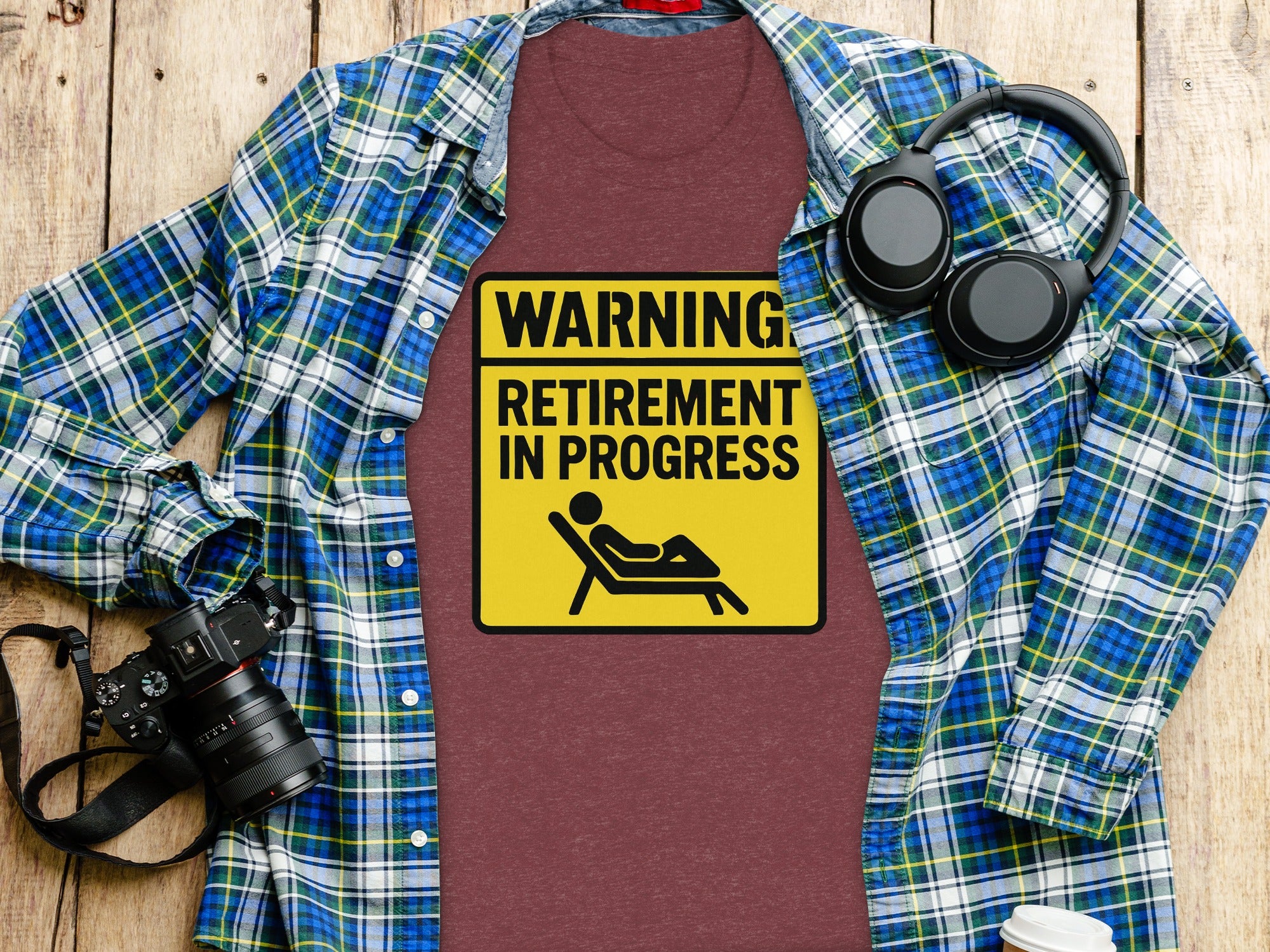Warning Retirement in Progress | Dark Heaterh Color Bella T-Shirts - Retiree Gifts Retirement Party