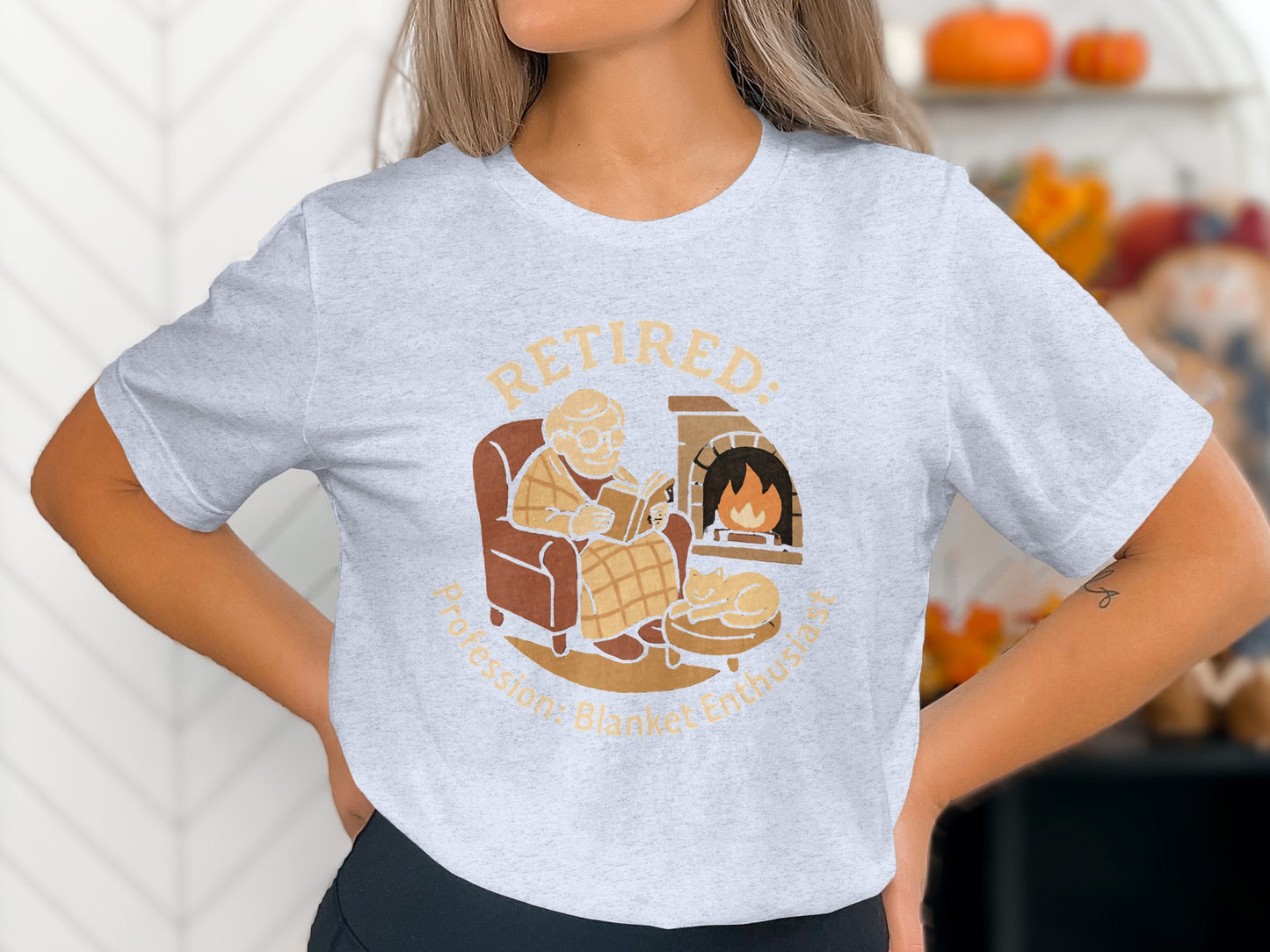 Retired Profession Blanket Enthusiast | Personalized | Perfect Soft Color Bella T-Shirts - Retiree Gifts Retirement Party