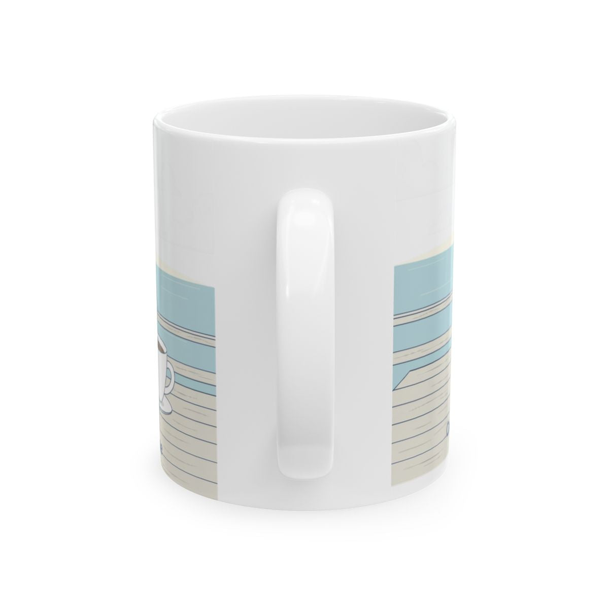 Beach Themed Mug with Ocean Boardwalk Design