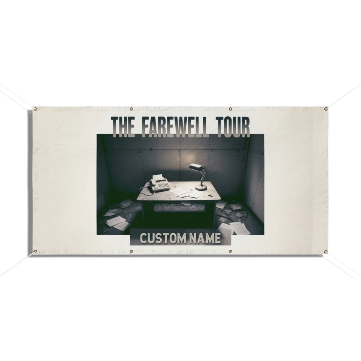 The Farewell Tour featuring Desk and Typewriter Vinyl Banner or Yard Sign - Retiree Gifts Retirement Party