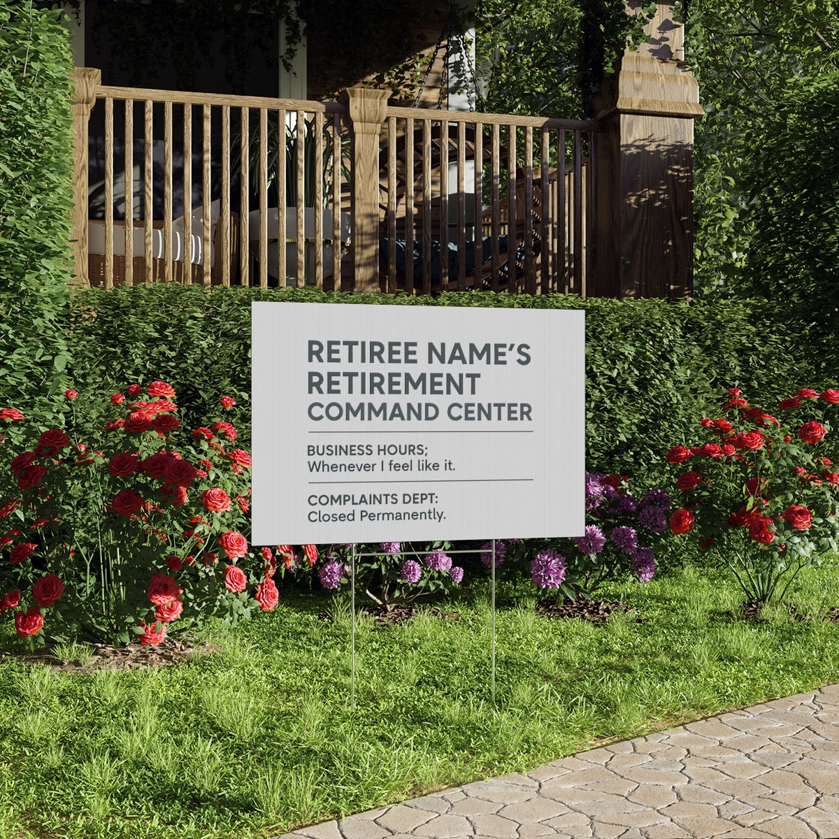 Funny Retirement Command Center Celebration Sign Large Vinyl Banner or Yard Sign - Retiree Gifts Retirement Party