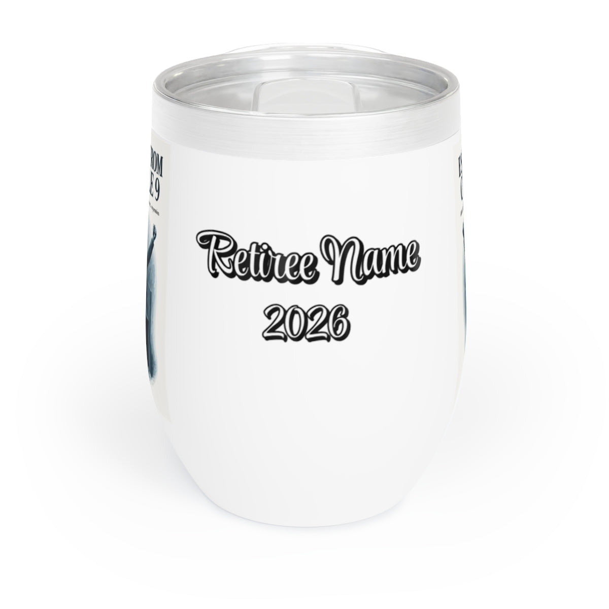 Escape from Cubicle 9 on Pension | Retirement Gift | Personalized Wine Tumbler - Retiree Gifts Retirement Party