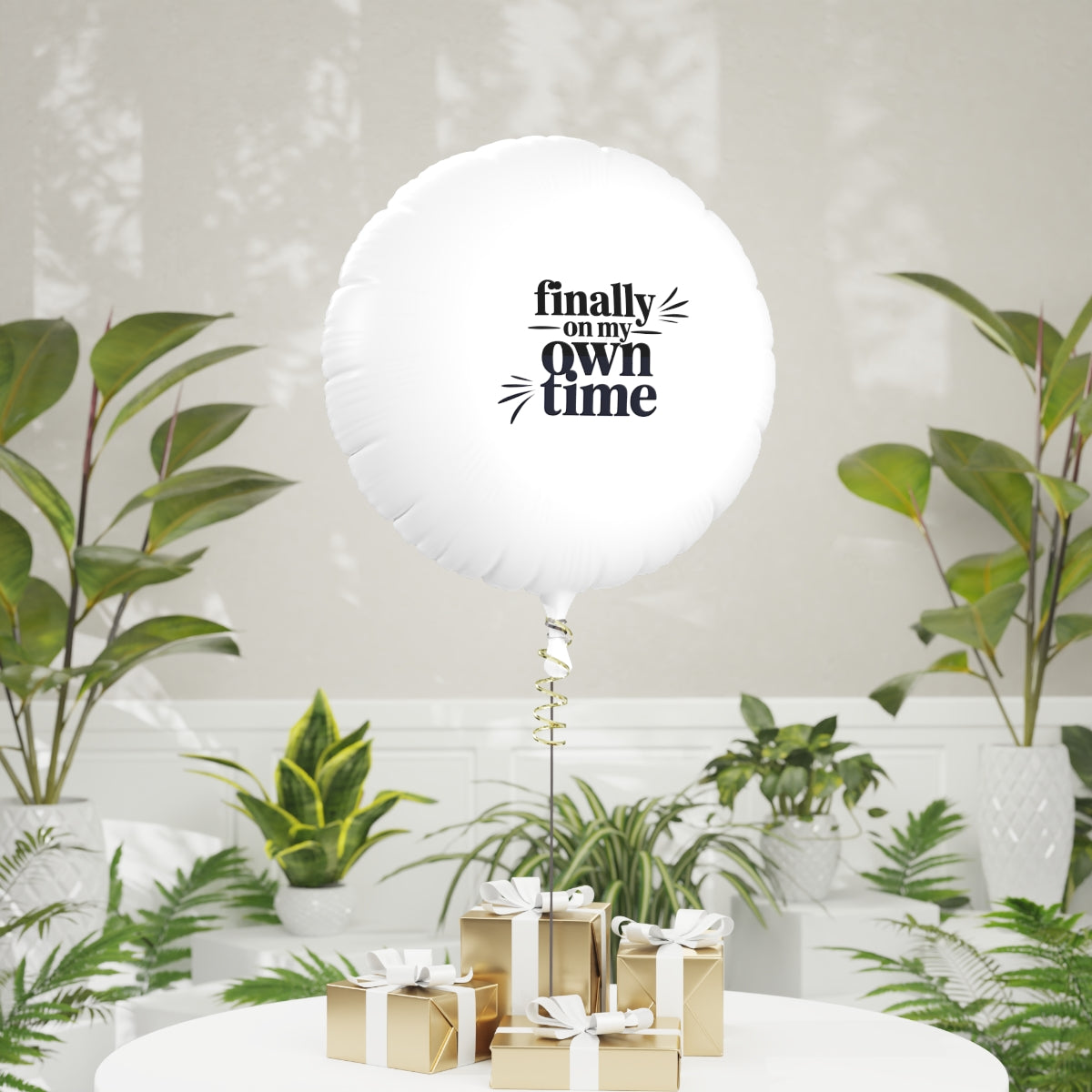Finally On My Own Time Mylar 22in or 11in Mylar Ballons - Retiree Gifts Retirement Party