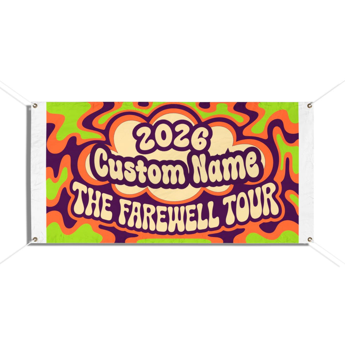 Psychedelic Farewell Tour Bold Retro Colors Vinyl Banner or Yard Sign - Retiree Gifts Retirement Party