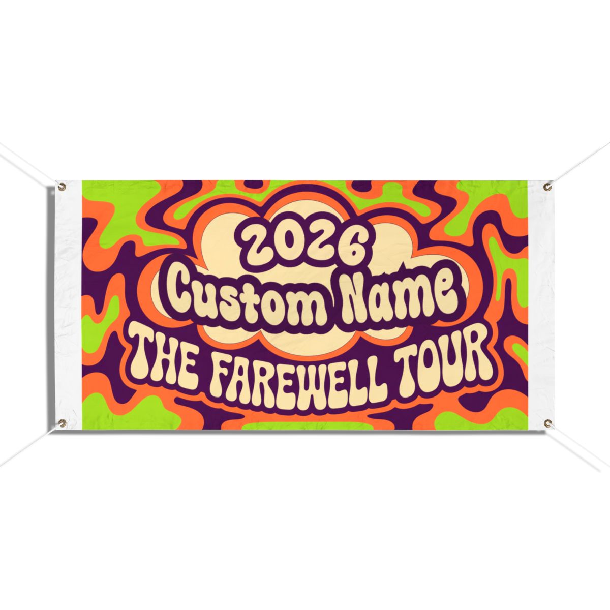 Psychedelic Farewell Tour Bold Retro Colors Vinyl Banner or Yard Sign - Retiree Gifts Retirement Party