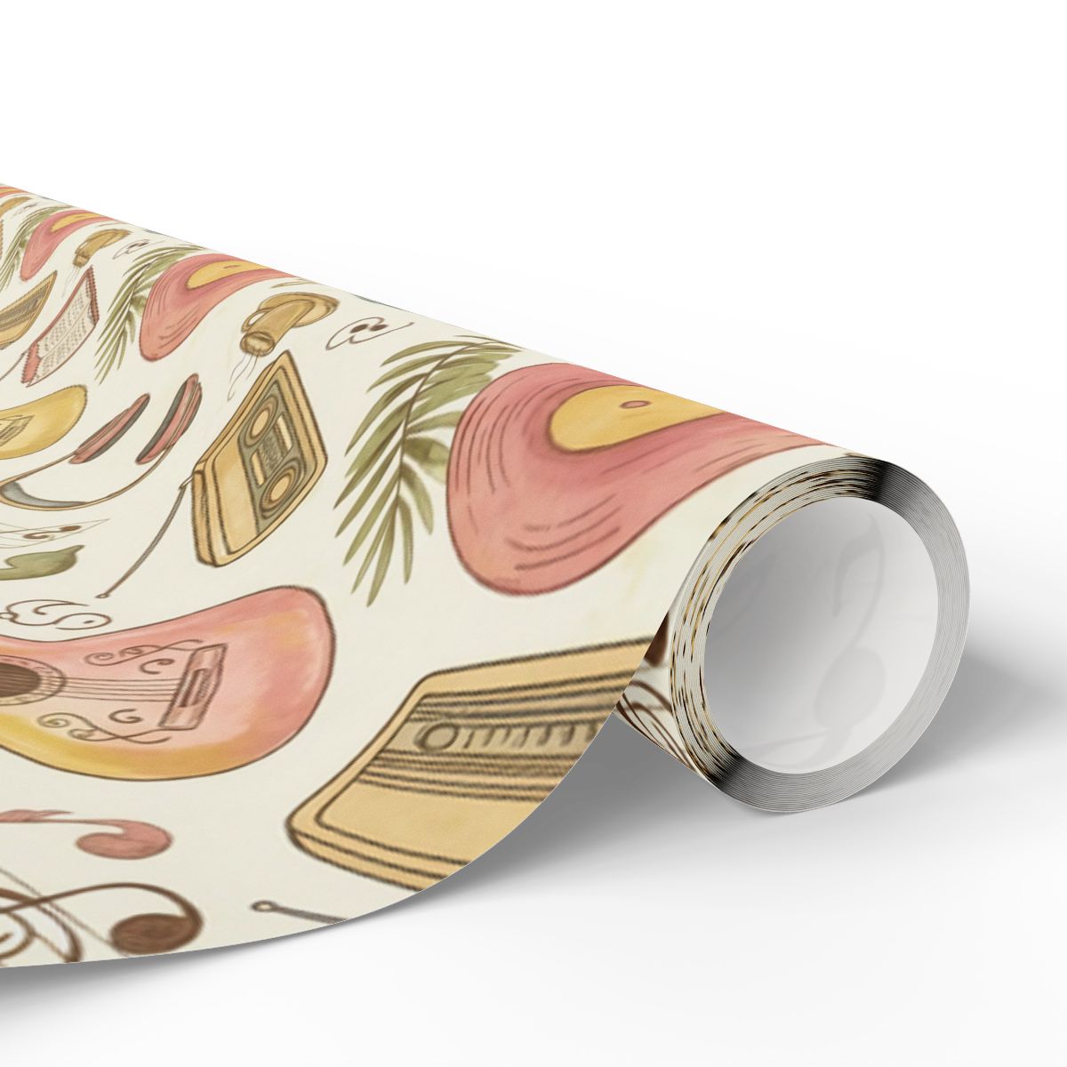 Vintage Record Player Music Notes Wrapping Paper