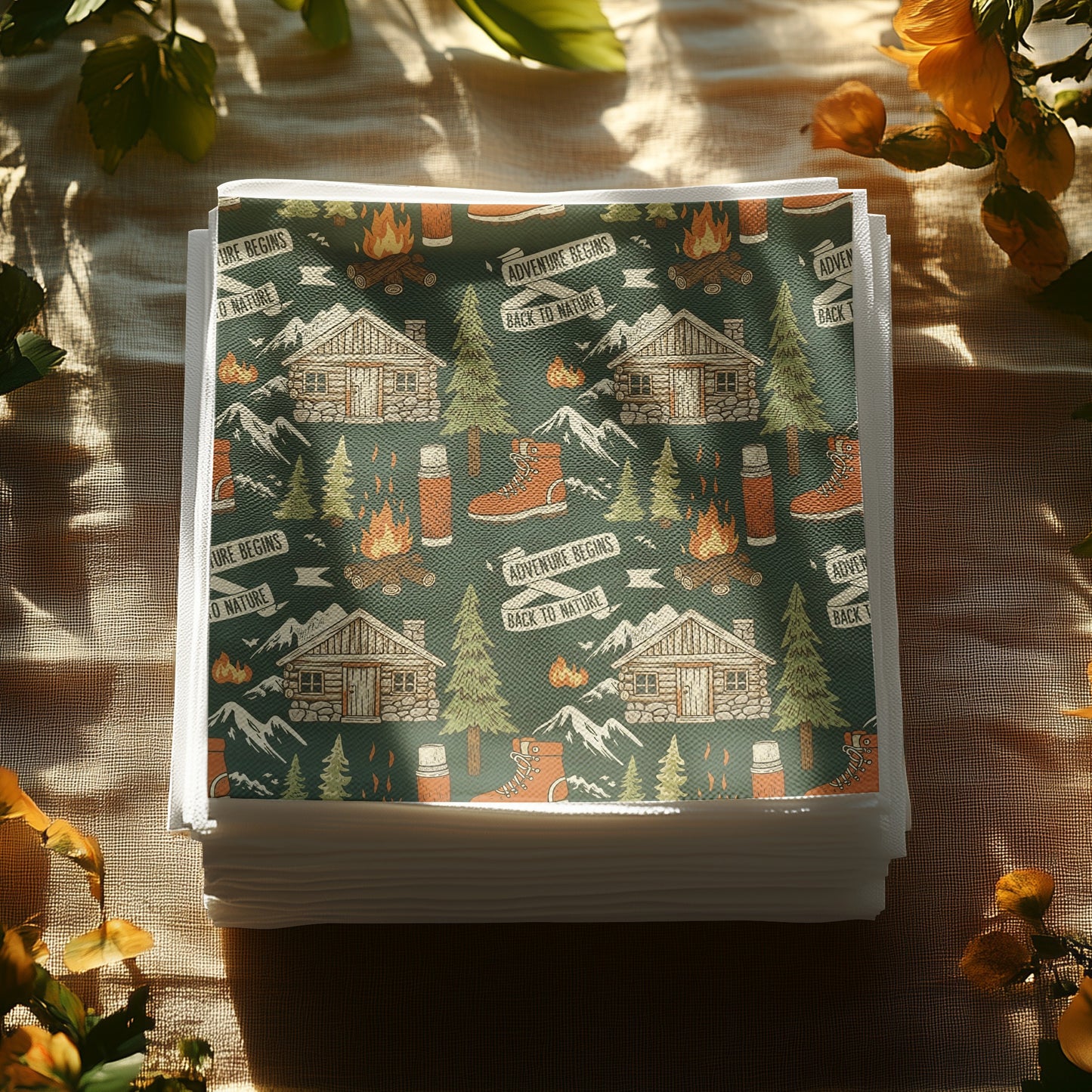 Outdoor Adventure Theme Printed Napkin Set