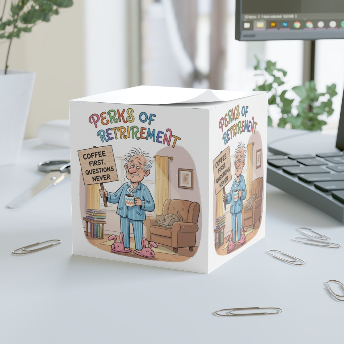 Perks of Retirement Coffee First Humorous Box Product