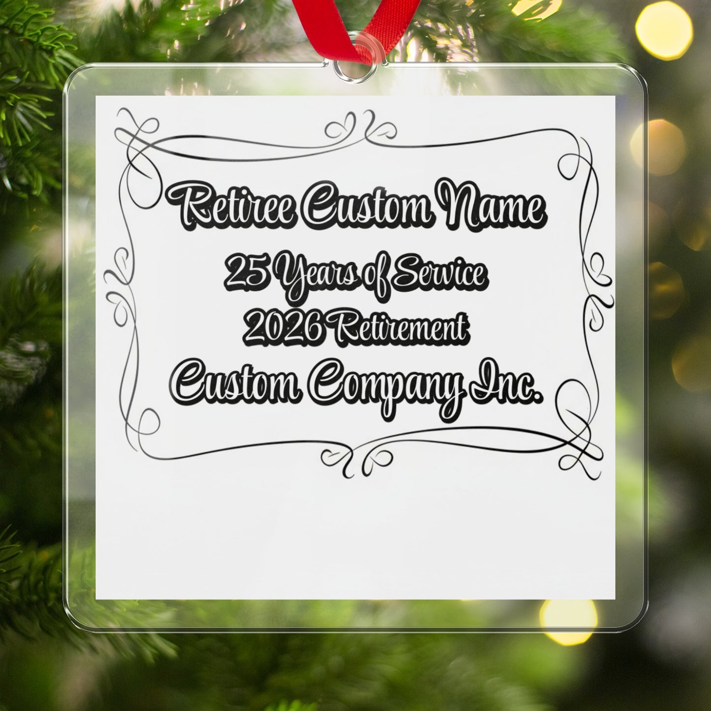 Retiree Custom Name Ornament 25 Years of Service 2026 Retirement