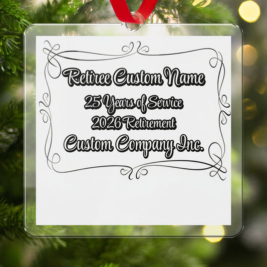 Retiree Custom Name Ornament 25 Years of Service 2026 Retirement