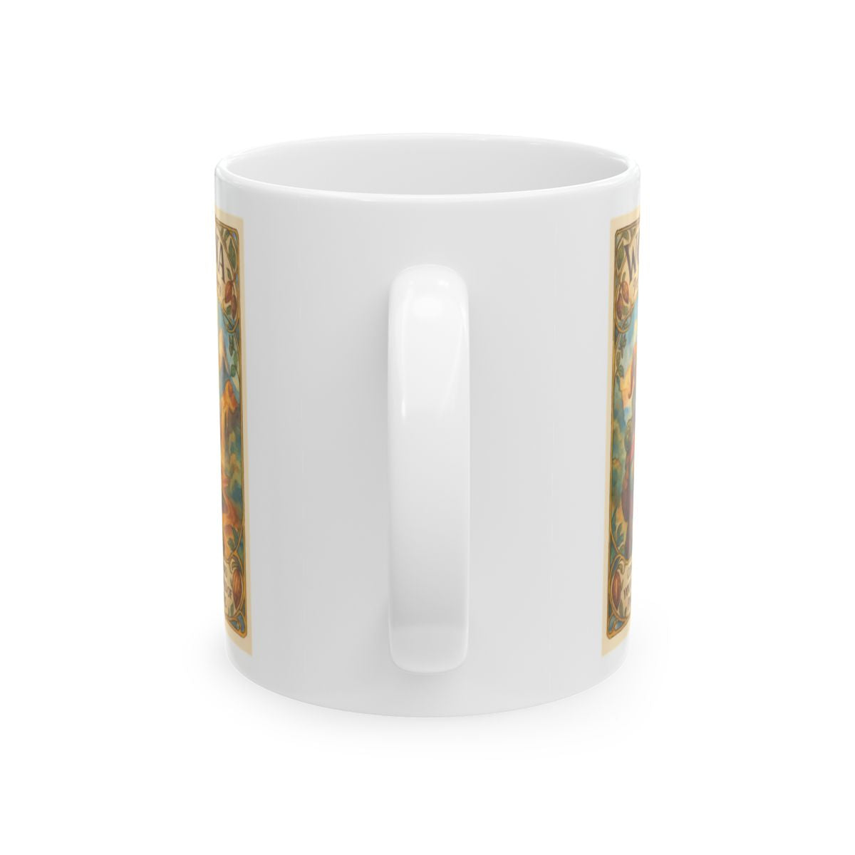 Colorful Art Nouveau Style White Mug Product