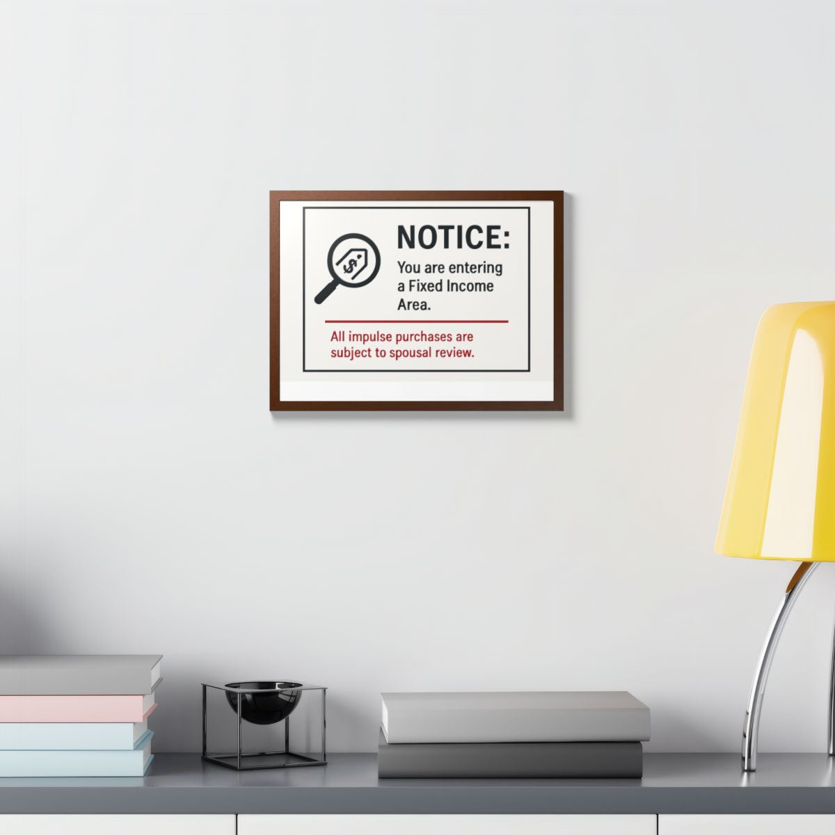 Fixed Income Area Impulse Purchases Spousal Review Framed Art Posters - Retiree Gifts Retirement Party