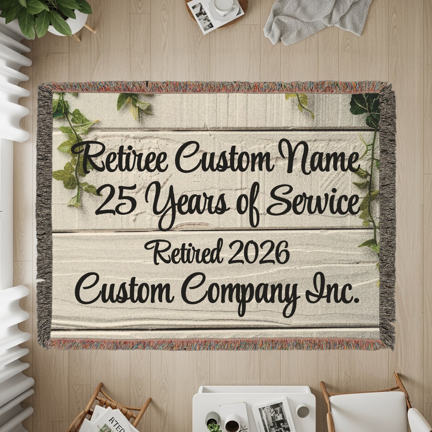 Retiree Custom Name 25 Years of Service Blanket product type