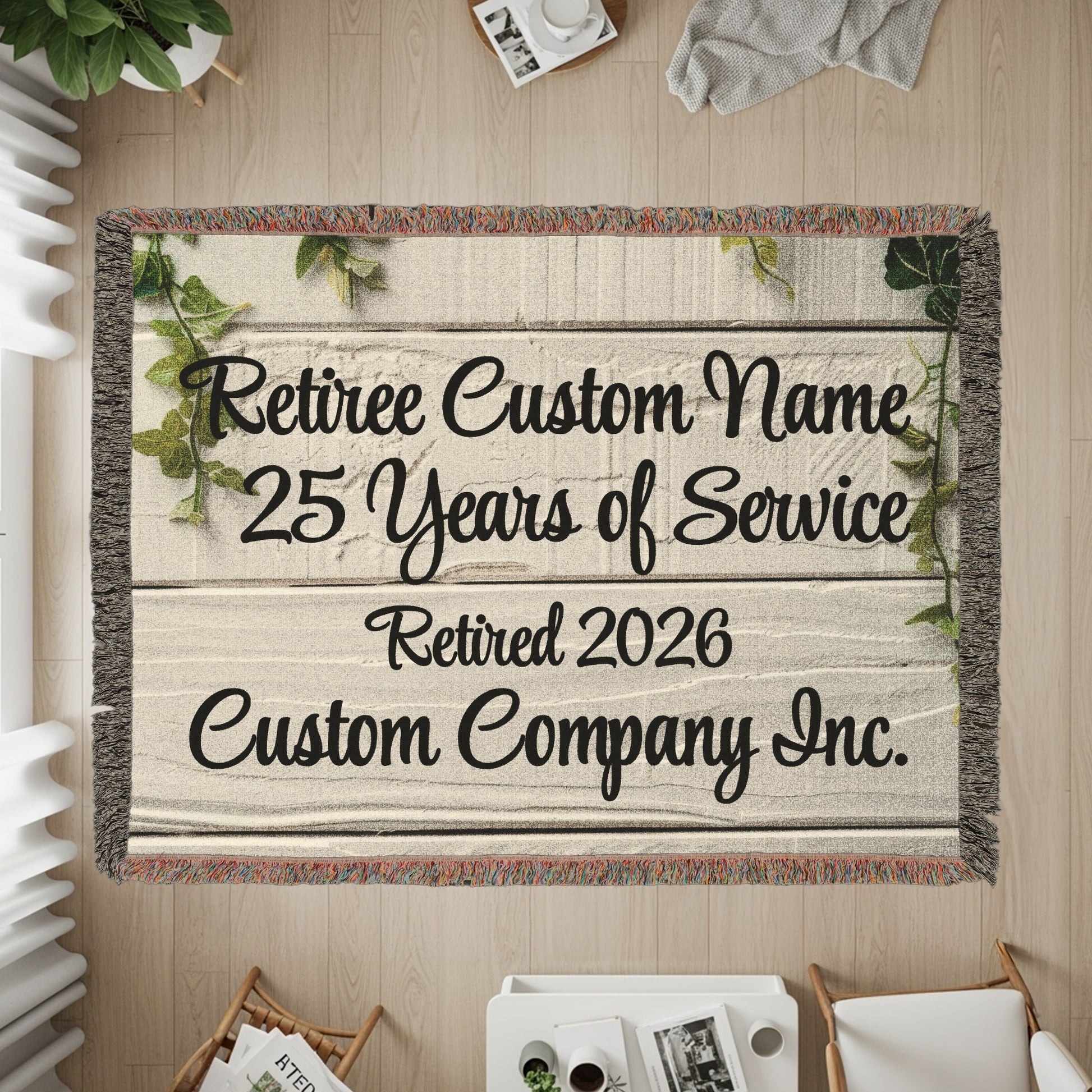 Retiree Custom Name 25 Years of Service Blanket product type