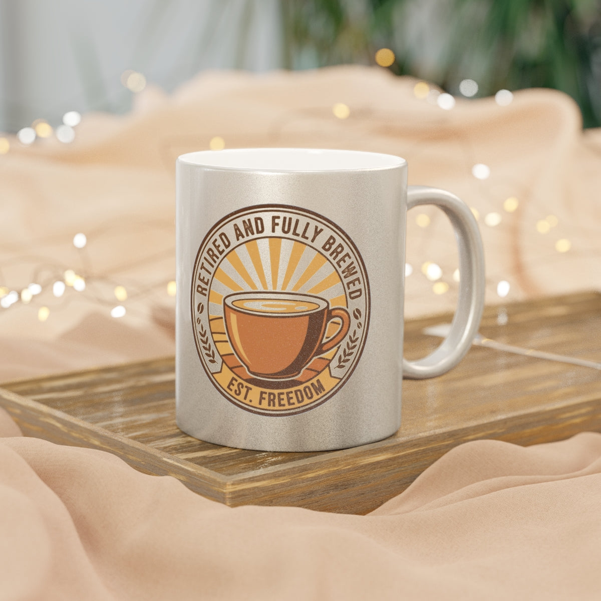 Retired and Fully Brewed Est Freedom Coffee Mug