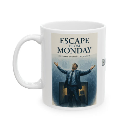 Escape From Monday No alarms no emails no problem | Personalized Microwavable Ceramic Mugs 11oz 15oz 20oz - Retiree Gifts Retirement Party
