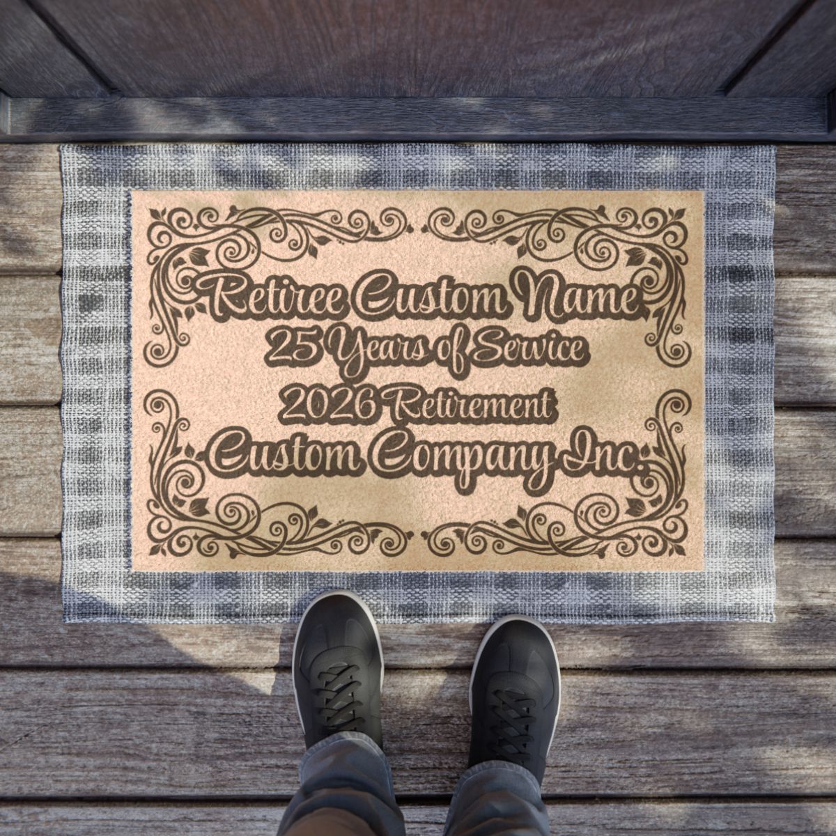 Personalized 2026 Retirement 25 Years of Service Doormat