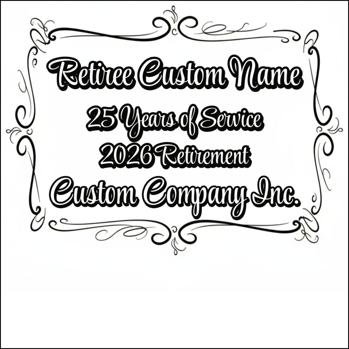Retiree Custom Name 2026 Retirement Custom Company Inc. plaque