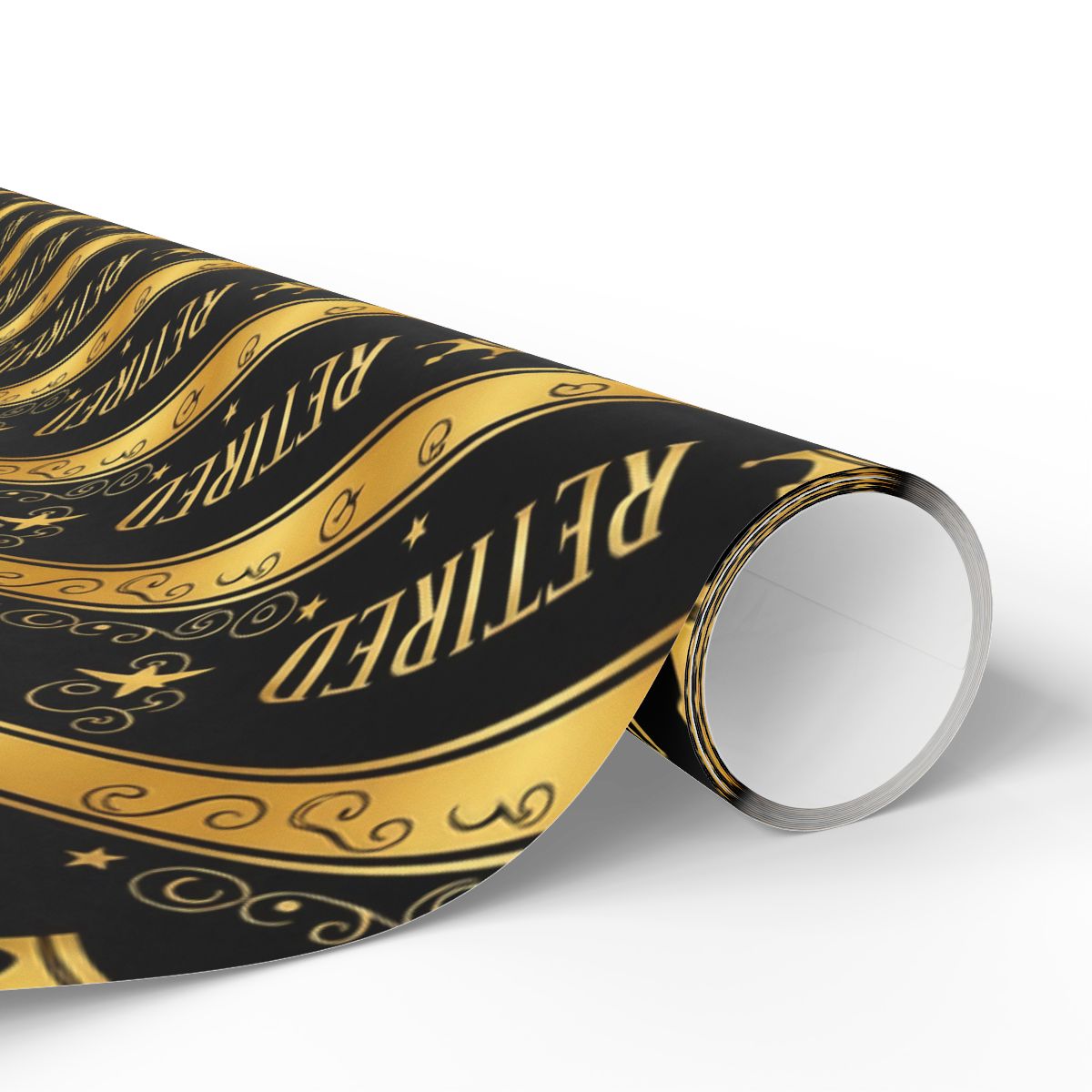 Elegant Black Gold Retired Banner Party Supply Decor