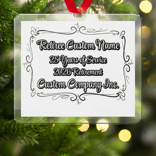 Custom Retirement Ornament 25 Years of Service 2026 Gift
