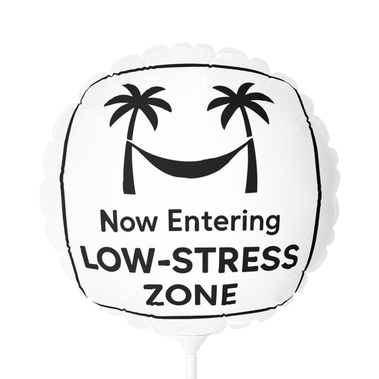 Now Entering Low Stress Zone Palm Hammock Graphic Mylar Ballon - Retiree Gifts Retirement Party