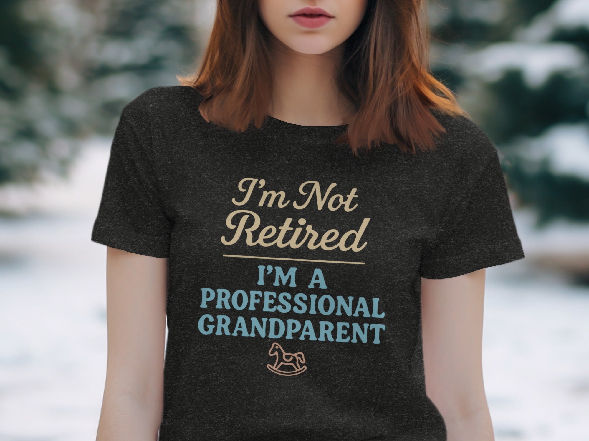 I'm Not Retired I'm A Professional Grandparent | Dark Heaher Color Bella T-Shirts - Retiree Gifts Retirement Party