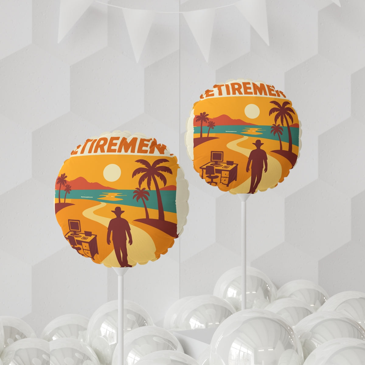 Retirement Dream Awaits At End | Personalize Design | Retirement Themed Mylar Ballons 11in or 22in - Retiree Gifts Retirement Party