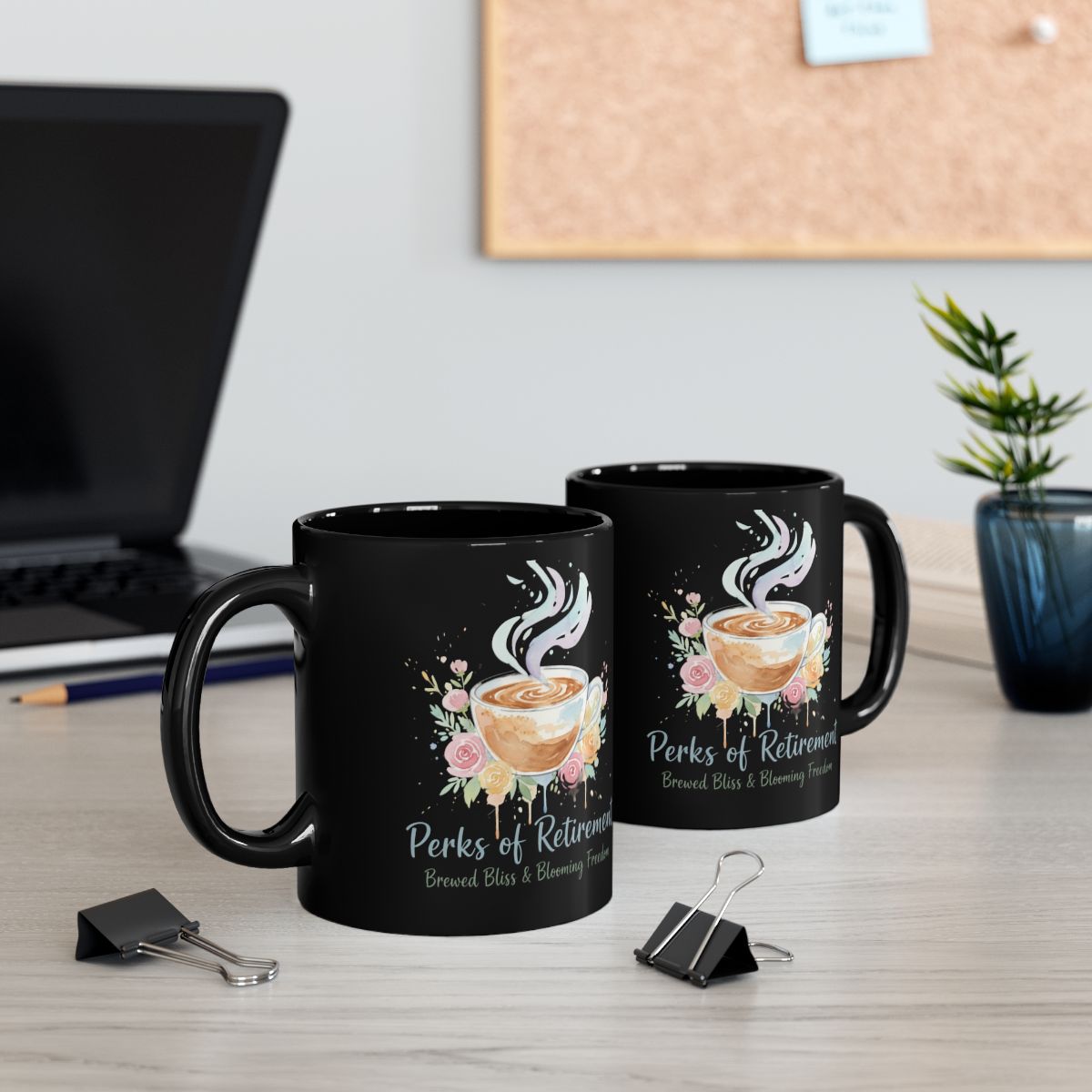 Perks of Retirement Brewed Bliss and Blooming Future Mug
