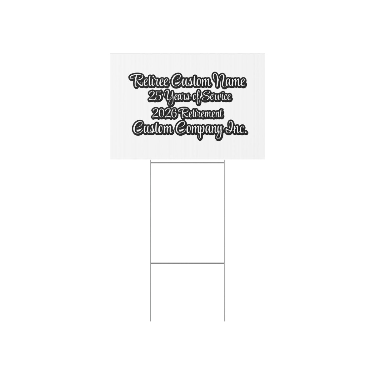 25 Years of Service 2026 Retirement Custom Yard Sign product type
