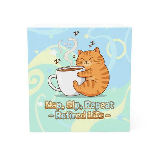 Nap Sip Repeat Retired Life Cat Lover Wall Art