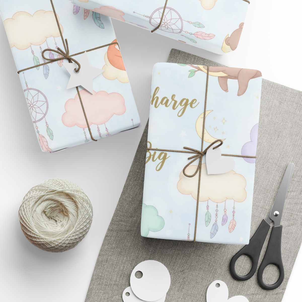 Dreamy Cloud Baby Shower Gift Wrapping Paper