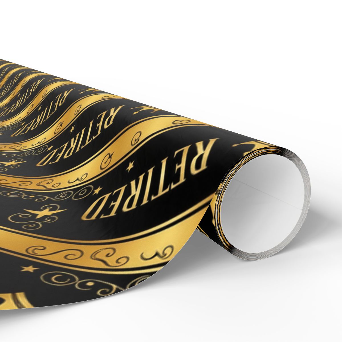 Elegant Black and Gold RETIRED Themed Wrapping Paper