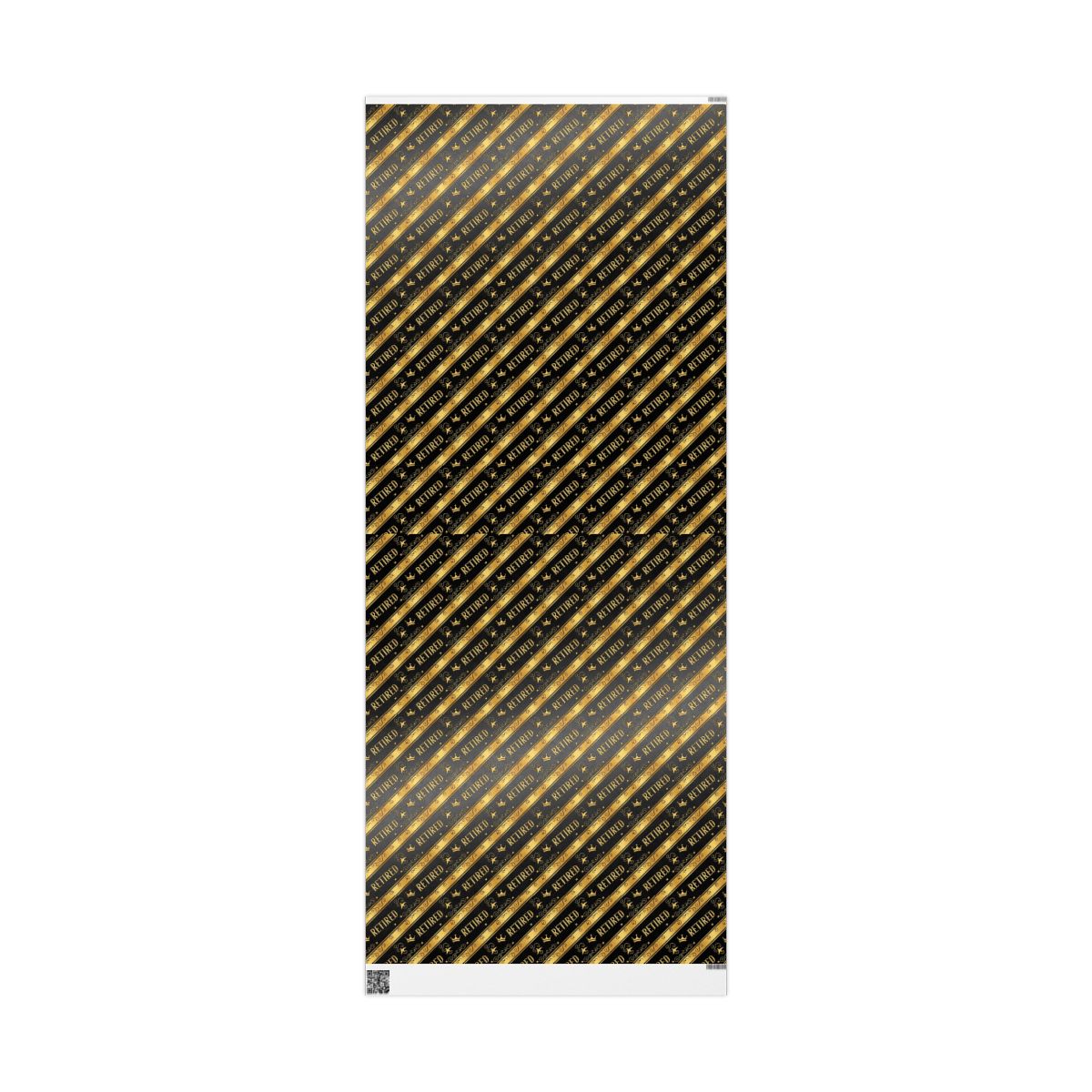 Black and Gold Diagonal Stripe Patterned Wrapping Paper