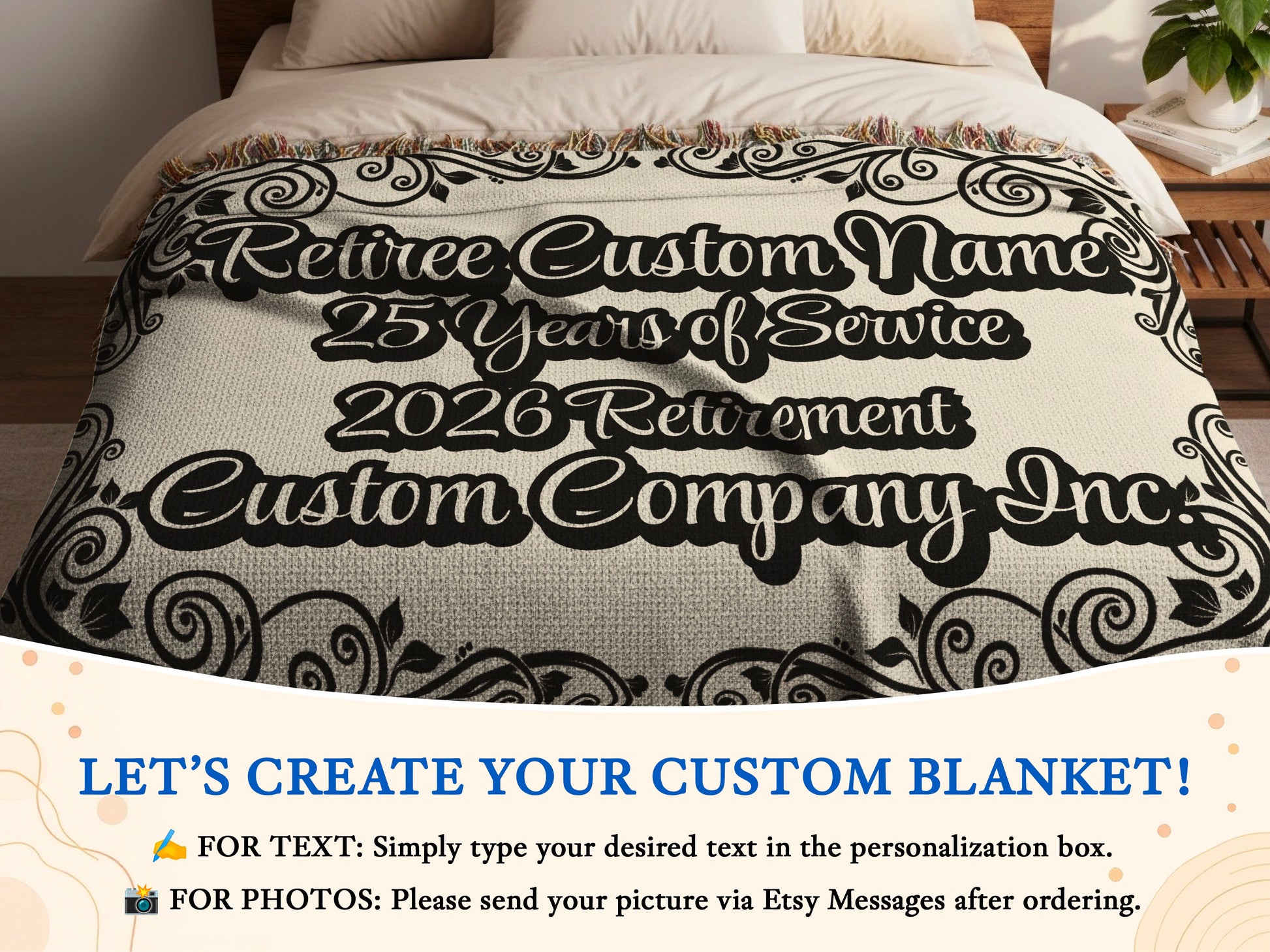 Retiree Custom Name 25 Years of Service Blanket product