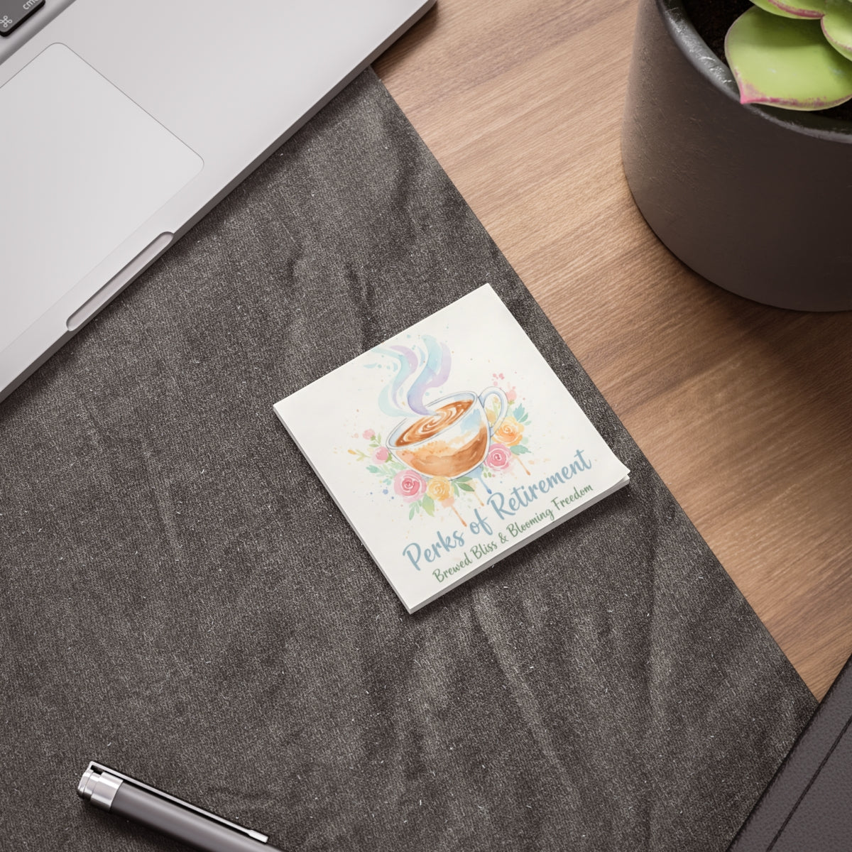 Perks of Retirement Coffee Coaster for Fun Desk Decor
