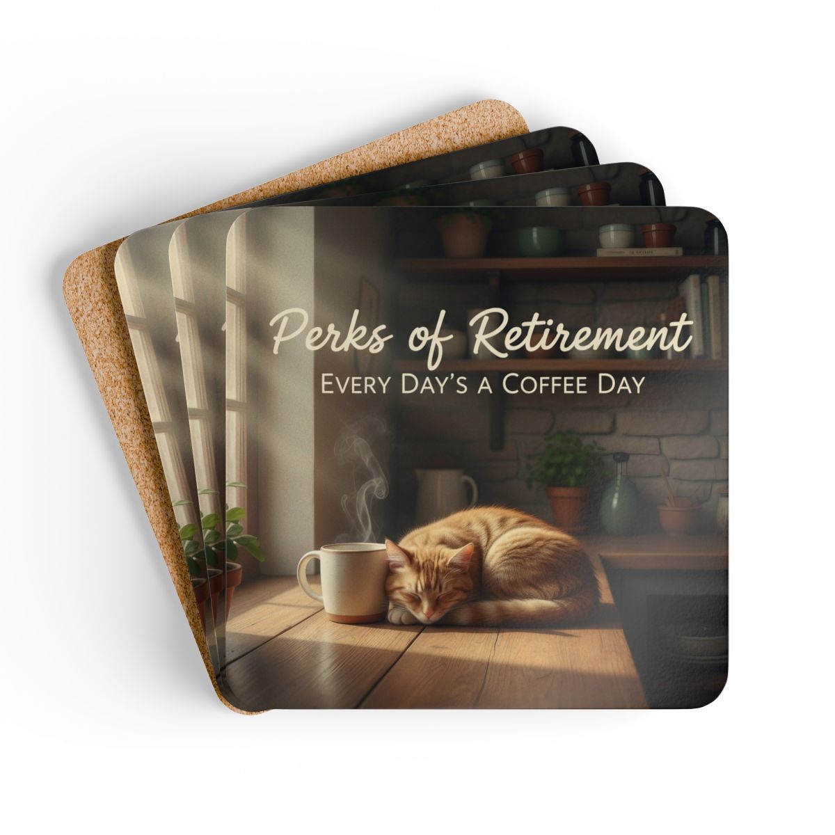 Perks of Retirement Every Day's a Coffee Day Coaster Set
