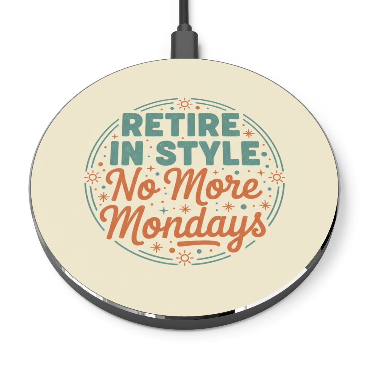 Retire in Style No More Mondays | Retirement Gift Idea | Personalized Phone Stand or Phone Charger - Retiree Gifts Retirement Party