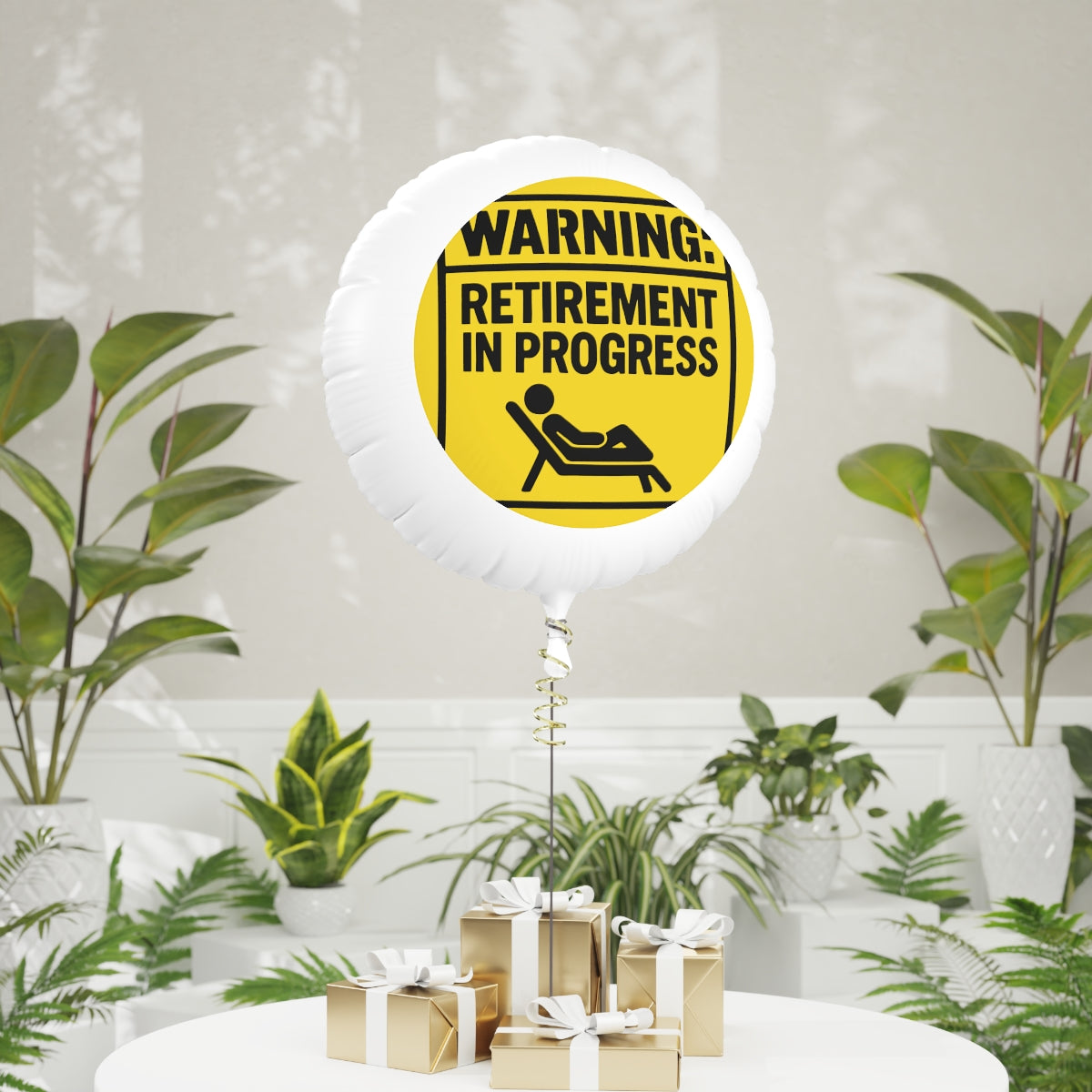 WARNING Retirement In Progress | Retirement In Progress | Personalizable Mylar Ballons 11in or 22in - Retiree Gifts Retirement Party