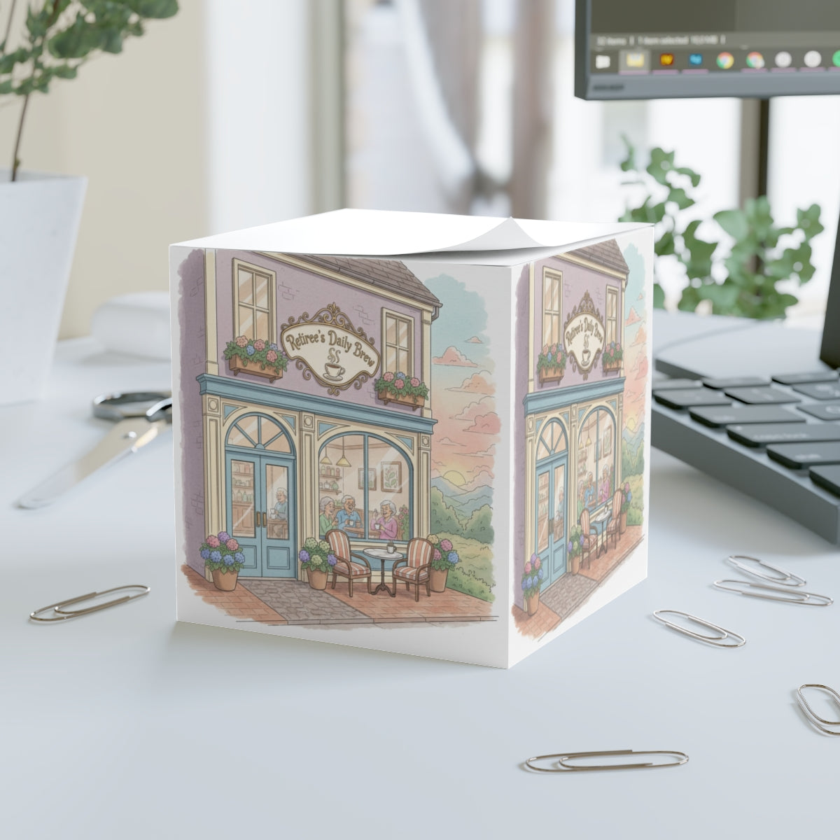 Illustrated Old Shop Notepad With Vintage Design