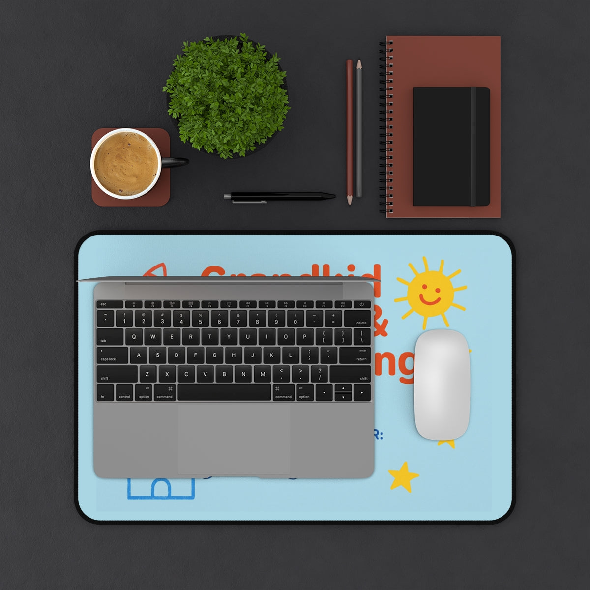 Personalized Retirement Gift – “Grandkid Spoiling Spoiling Planning Station” Desk Mat / Mouse Pad - Retiree Gifts Retirement Party